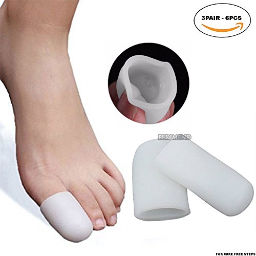 pedimend silicona Gel Big Toe Cap (3pairs – 6pcs) – alivia tensión – silicona GEL Toe Cap Tubo pantalla – para evitar ampollas – Fricción lesiones – reduce juanetes, evita Lima & vertiginosa – Pinzas pies uñas – Foot Care