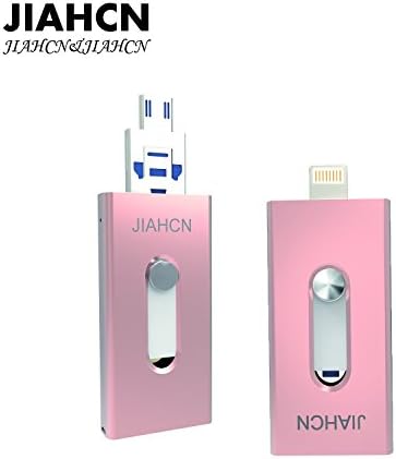 JIAHCN [Apple Memory stick] 3 in 1 USB Flash Drive Memory Stick Storage Device Hard Disk 16GB 32GB 64GB +1 Android Connector Available for Apple iPhone 7/7 Plus/SE/5/5s/5c/6/6 Plus/6s/6s Plus/iPod touch 5/iPod nano 7/iPad Mini 1/2/3/ iPad 4/ Pro/ Air 1/ 2/ Computer Mac Laptop PC (16GB)