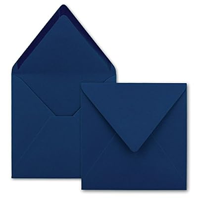 Neuser Karten und Co/Bleu foncé, grande qualité – Très stable – 110 g/m², 158 x 158 mm pointe nassklebung, rabat//de la série couleur heureux de neuser. 100 Umschläge bleu nuit