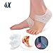 Produktbild BellFan 4X Ferse Socken, BPA Free Gel Fersenschutz Silikon Pads, fersenpolster für Fersensporn, chronische Plantarfasziitis und Haut Bruch