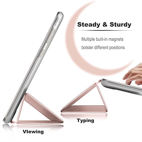 IVSO hochwertiges PU Leder Etui hülle Tasche Case – mit Standfunktion, super 360° Anti-Wrestling, ist für Huawei MediaPad T3 10.0 Tablet-PC perfekt geeignet (Rose Gold) - 4
