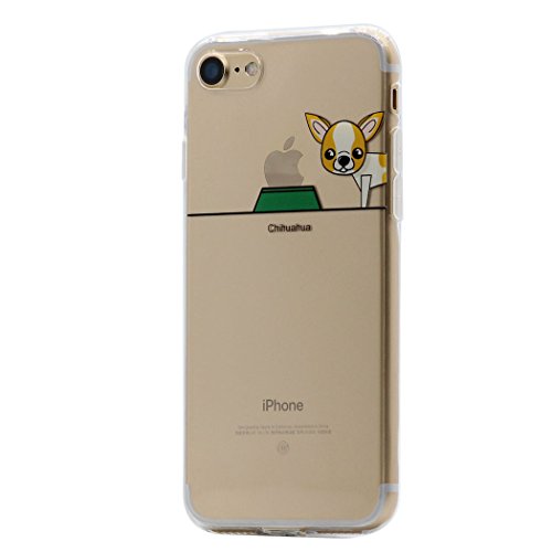 iPhone 8 Plus / 7 Plus Funda Carcasa , Keyihan Perro Lindo patrón Suave TPU Silicona Transparente Ultra Delgada y Ligéra Parachoques para Apple iPhone 8 Plus / 7 Plus (Chihuahua)