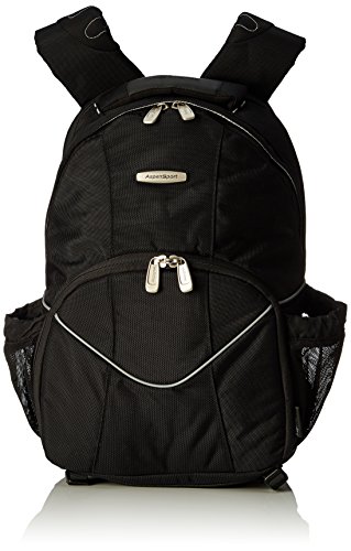 Aspensport Kamera und Laptop Rucksack, schwarz