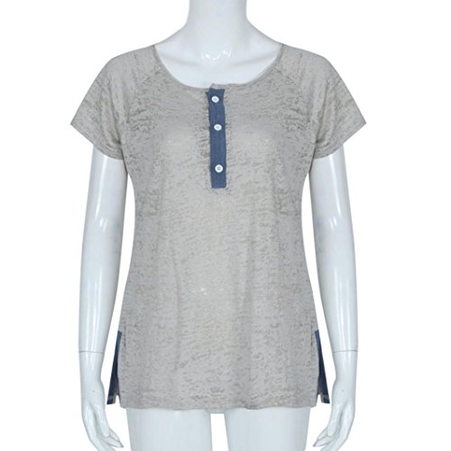 Tank Tops Frauen, lmnvp lose Casual Button Bluse T-Shirt Weste Shirt - 2
