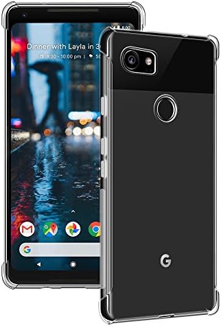 Google Pixel 2 XL Case, Siuber Ultra Slim Clear Shockproof Case Protective Cover [Shock Absorption, Anti Slip, Scratch Resistant] Premium Flexible TPU Silicone Case Cover for Google Pixel 2 XL