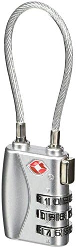 MITE 3-Dial TSA Combination Cable Luggage Locks Padlock for School Lockers,Travel Luggage Suitcases and Backpacks (Silver)