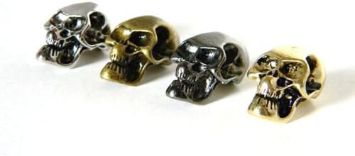 16 Metal Skull Beads (Chrome/Gold/Bronze/Black) For 550 Paracord Bracelets, Lanyards, &amp; Other Projects by Paracord Skull Beads