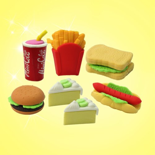Radiergummis, Fast Food, 6 Stück - 2