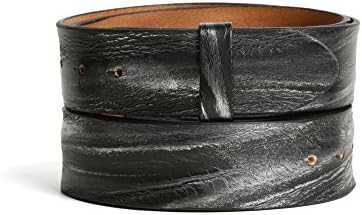 VaModa Leather belt, Metal Crush black, Length=100cm, PressStuds, without buckle