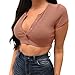 Produktbild Suitray Crop Tops Frauen Mode Taste Unten Hemden Sexy Tunika Tanktops Camis-Top Bluse Weste Muskelshirt Freizeit Leibchen Mode Mädchen T-Shirt Hemd