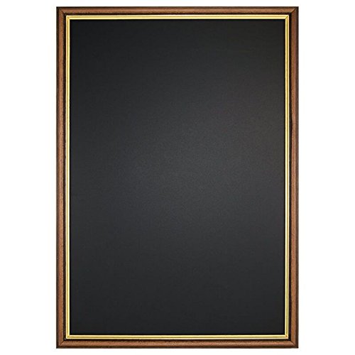 Kreidetafel Antik mit Barockrahmen in braun mit Goldsträhne, 100 x 50 cm - 2