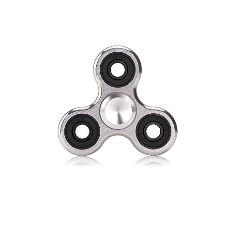 Tri Fidget Hand Spinner Stress Relief Toy, EDC Fidget Spinner Durable High Speed Stainless Steel Bearing Stress Reducer Fidget Hand Finger Toy Time Killer For ADD / ADHD / Anxiety and Autism Adult Children, Silver