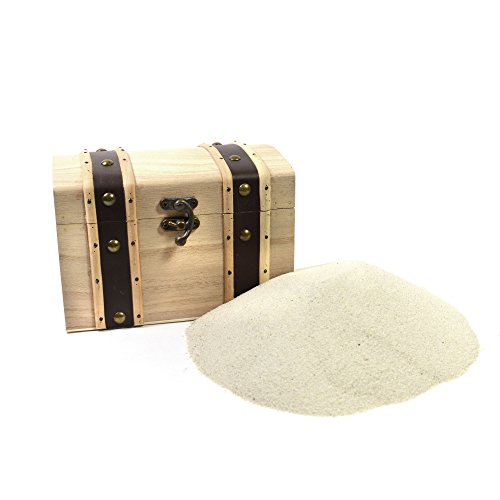 Frau Wundervoll Geldgeschenk Schatzkiste aus Holz ( 17 x 12 x 11 cm) inkl. 1 kg Sand / Truhe Holz / Schatztruhe