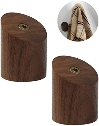 Uarter Wooden Wall Hook Natural Wood Coat Hooks Wall-mounted Hat Hangers Rack Organizer with 2 Hooks and 2 Screws