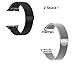 Produktbild Apple Watch Armband | Für 42mm, Series 3/2/1, Nike + & Sport Editions | Premium Edelstahl Milanese Design | Sicherer Magnetverschluss ohne Schnalle | 2 Stück Schwarz & Weiß