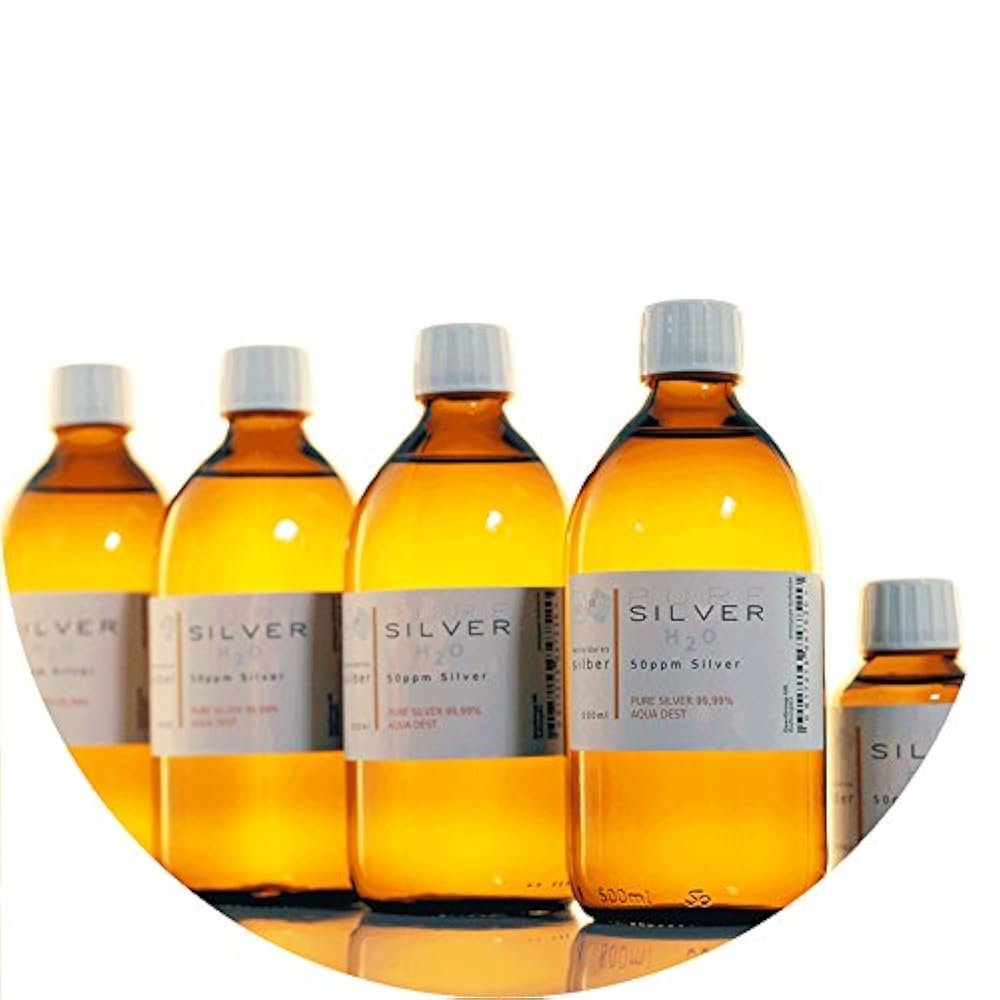 PureSilverH2O 2100ml kolloidales Silber (4x 500ml/25ppm) + Flasche (100ml/50ppm) Reinheit & Qualität seit 2012
