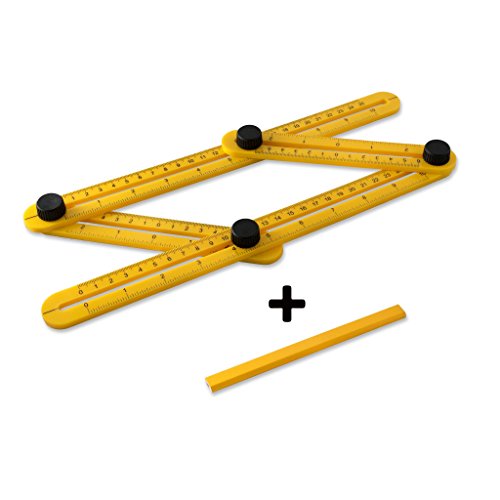 Winkelschablone, Werkzeug-Angel-Izer, Multi-Winkel Zollstock mit Zimmermannsbleistift für Handwerker, Heimwerker, Bauherren und Schulbedarf