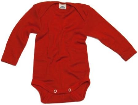 Wollbody&reg; Cosilana baby bodysuit, wool/silk - red - 98