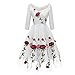 Produktbild  JUSTSELL Kleider für Damen Herbst,Frauen Rosenstickerei Kleider V-Ausschnitt Brautjungfer Hochzei Kleider Lange Ärmel Abendkleid Temperament Cocktailkleid