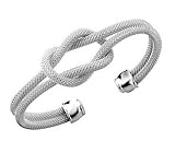 Designer Inspired Knot Mesh Bangle Bracelet Solid Sterling Silver 925 Plated