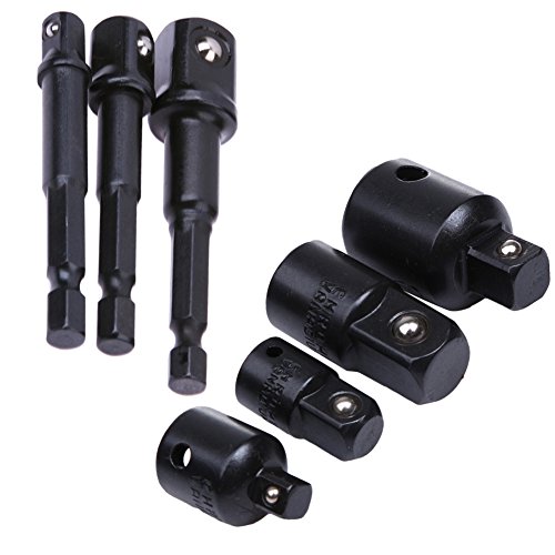 JTENG 3 tlg Sechskant Stecknussadapter Stecknuss Adapter Steckschlüssel Schraubenschlüssel 1/4″, /1/2″, /3/8″ + Stecknuss Adapter 4-tlg 1/4 auf 3/8 – 3/8 auf 1/4 Zoll – 3/8 auf 1/2 – 1/2 auf 3/8 - 5