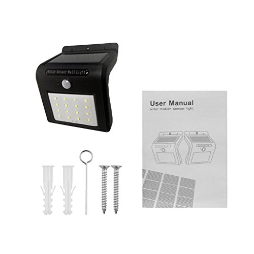 Preisvergleich Produktbild Sharplace Sonnenenergie LED Bewegungssensor Lampe,Wandlicht Wasserdichte Solar Lampe für Außen Outdoor - Schwarz