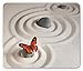 Produktbild SHAQ Butterfly Mouse Pad Mauspad, Zen Rock on The Sand Butterfly Serenity Life Cycle Nature Meditation Decor, Standard Size Rectangle Non-Slip Rubber Mousepad, Beige Orange