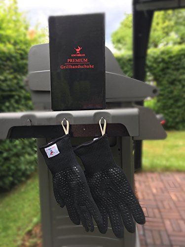 Grillhandschuhe hitzebeständig mit Silikon von STAR-BBQ – Perfektes Grillzubehör: Verwendbar als Topflappen, Ofenhandschuhe, Topfhandschuhe oder Kochhandschuhe (Version 2017 Schwarz) - 4