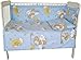 Babies-Island A Long Padded Bumper All Round Cot/Cot Bed 120X60 Cm,140X70 Cm,160X70 Cm - Blue Teddies On A Moon - Size : 420 cm
