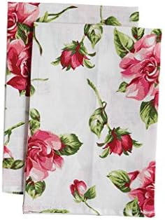 Jessie Steele Pink Magnolias Cloth Napkins, White