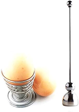 Kungix Egg topper, tightens with a screw, durable stainless steel with Egg Cup