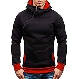 NPRADLA 2018 Pullover Herren Slim Fit Mit Kapuze Reißverschluss Herbst Winter Kapuzenjacke Bluse(XL/42,Rot)