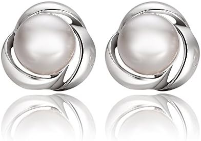 TPHui women's earrings plated with 18K gold pearl S925 silver needle earrings, with noble and romantic women's jewelry