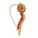 Sanjog Wedding Red Kundan Stones Traditional Maharashrian Gold Nath Nose Ring Pin Women (Dimension 3.5 CM Height) RS.449.00
