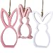 Produktbild MC Trend 3er Set zuckersüße Hasen Osterhase zum hängen aus Holz weiß/rosa/pink Frühlings Oster Deko Höhe 15cm