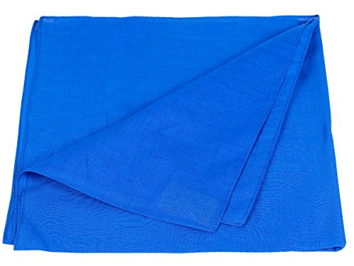 Alsino Bandana Zandana lisa, Pañuelo liso 100% algodón. azul real Talla única