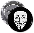 (D Pin) 25mm Lapel Pin Button Badge: Anonymous Mask