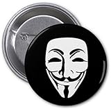 (D Pin) 25mm Lapel Pin Button Badge: Anonymous Mask