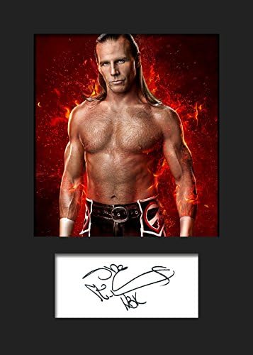 SHAWN MICHAELS WWE | Signed Mounted Photo Reprint | A5 Size to Fit 6x8 Inch Frames | Machine Cut | Photo Display | Present Gift Collectible