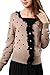 MK3006 Organic Cotton Maternity and Nursing Cardigan (UK 8-10, beige + black dots)