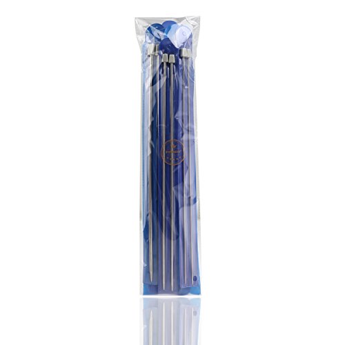 PIXNOR 11 Paare Stricknadeln Rostfreier Stahl Stricknadel Stricknadeln Metall mit unterschiedlicher Größe von 2,0 mm /2.5mm /3.0mm /3.5mm /4.0mm /4.5mm /5.0mm /5.5mm /6.0mm /7.0mm /8.0mm - 7