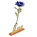 Produktbild LUOEM Rose Blume Geschenk Folie lange Stiel Rose zum Valentinstag Muttertag Hochzeit Gunst mit Liebe Display Basis und Geschenkbox (blau)