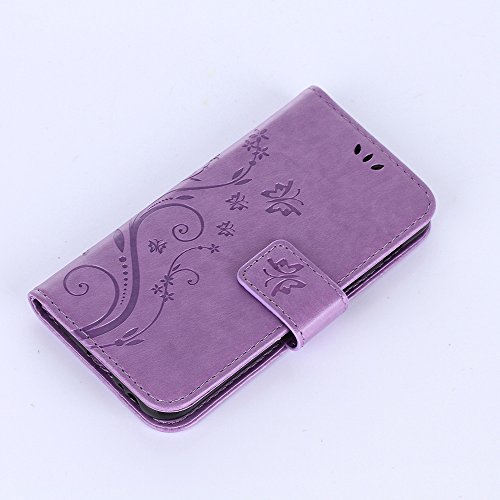 Samsung Galaxy A3 ( 2017 ) Hülle, Samsung Galaxy A3 ( 2017 ) Schutzhülle, Alfort 3 in 1 Lederhülle Fashion Design Premium PU Leder Hohe Qualität Tasche Case Cover Kasten Abdeckung Wallet für Samsung Galaxy A3 ( 2017 ) 4.7″ Smartphone Funktion Standfunktion Unterstützte Telefone und Magnetverschluss mit Schmetterling ( Helles Lila ) + Alfort Schwarz Stylus Pen + Netter Staub Stecker - 8