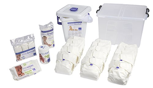 Bambino Mio, Miosolo Reusable Nappy Premium Birth to Potty Pack, Onesize, White