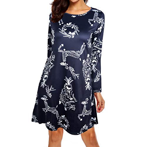 Preisvergleich Produktbild Luckycat Damen Weihnachtsweihnachtskleid Langarms Hülsen Sankt Outfit Abendkleider Cocktailkleid Partykleider Blusenkleid Mode 2018