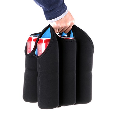 btsky 6 Flaschen Isolierte Neopren Carrier Tote Tragetasche für Bier Baby Flasche Dosen Getränke - 6