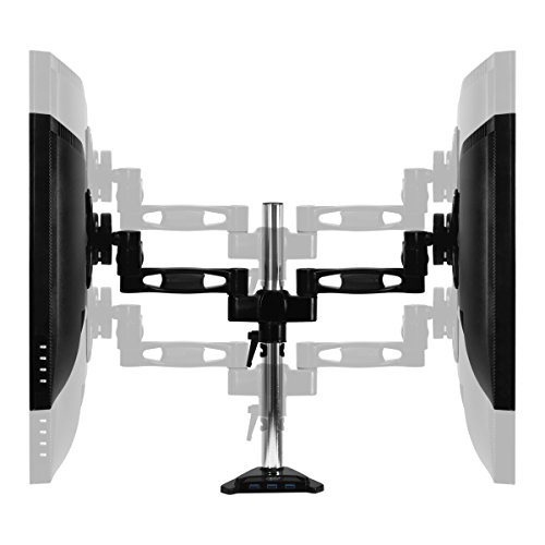 ARCTIC – Z2 Pro (EU) – Doppelter Monitorarm zur Befestigung am Schreibtisch – VESA 75 x 75 / 100x 100 – Neigbar und Schwenkbar – Für 13″ – 27″ Zoll Monitore und Fernseher – Inklusive 4 Port USB Hub mit Netzteil - 5