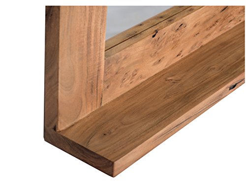 Woodkings® Spiegel 68×78 cm Auckland Echtholz Akazie massiv Badspiegel Wandspiegel mit Ablage Badmöbel Badezimmermöbel Massivholz - 5
