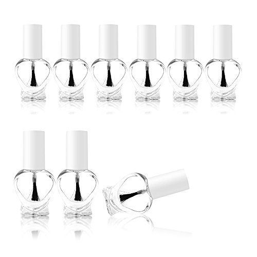 6 x TOP COAT NAIL VARNISH POLISH CLEAR NAIL VARNISH HEART SHAPED BOTTLES FROM UK