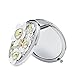 Fanyland Fancyland Women Daisy Pattern Portable Cosmetic Compact Mirror 7*7cm